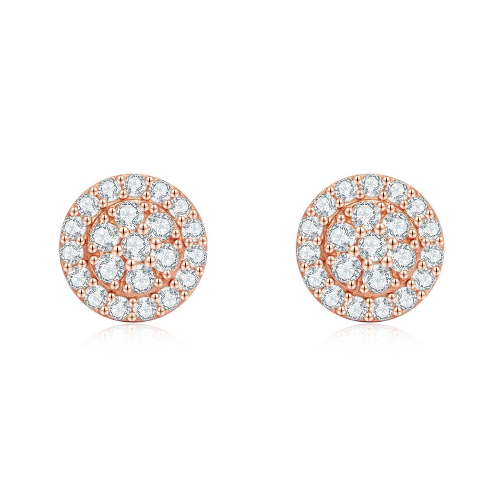 עגילי הקרח 0.45 קראט אבני מואסנייט, מכסף 925 מצופה זהב רוז 14 קראט ice diamonds