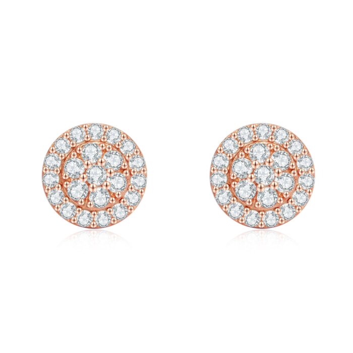 עגילי הקרח 0.45 קראט אבני מואסנייט, מכסף 925 מצופה זהב רוז 14 קראט ice diamonds