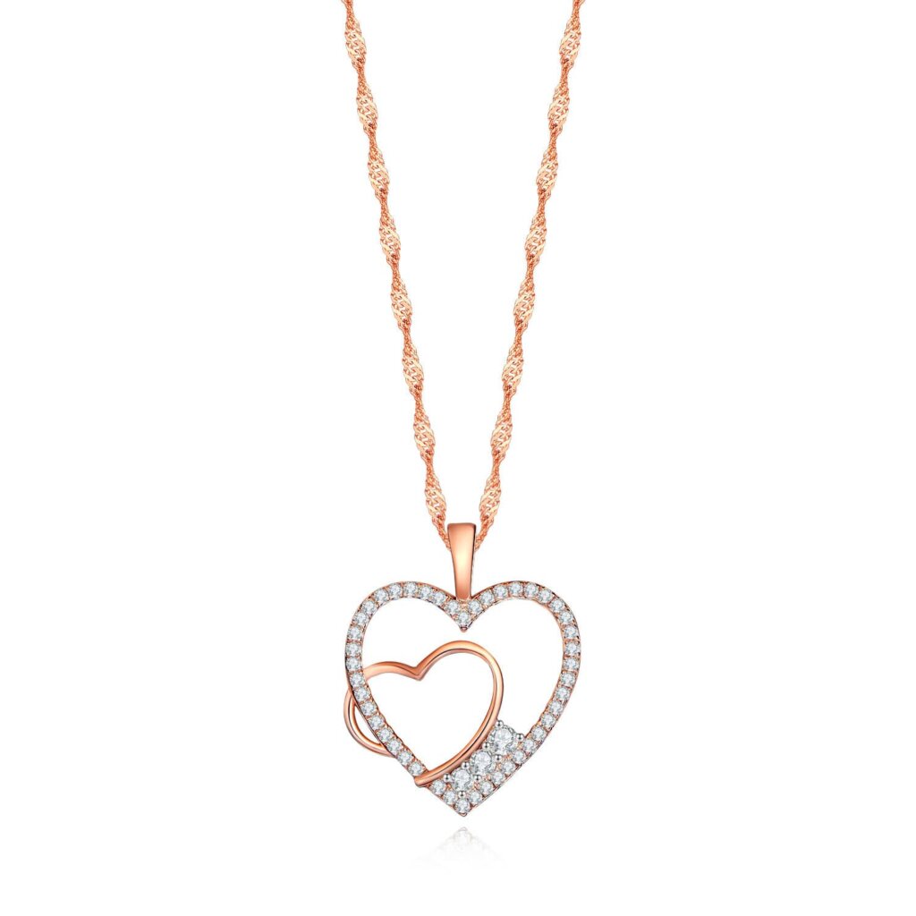 תליון לב דגם הילה 0.33 קראט בצורת לב אבן מואנייס ice diamonds