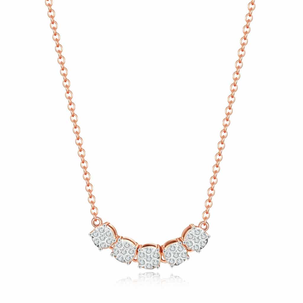 תליון גלי תכלת 0.21 קראט אבני מואסנייט, התליון מכסף 925 מצופה זהב רוז 14 קראט ice diamonds