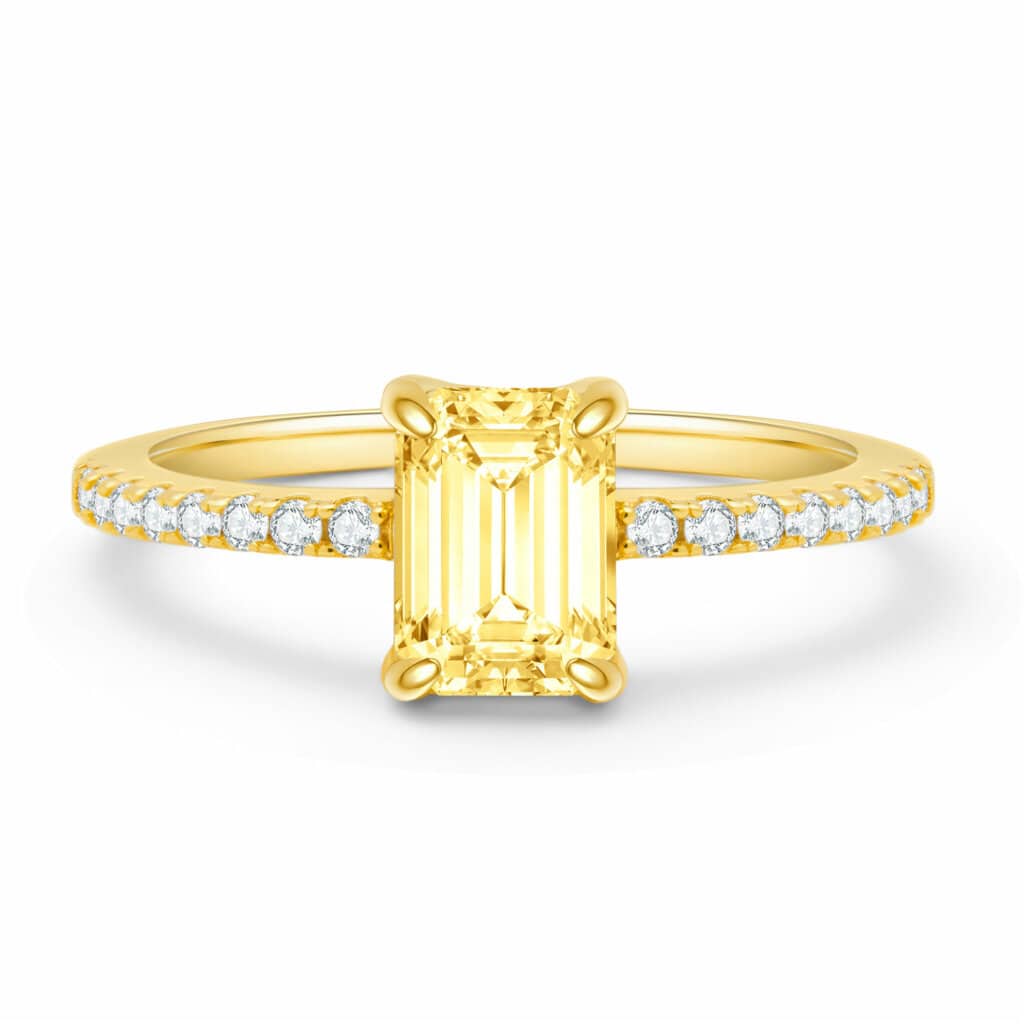 טבעת שמש 1.16 קראט אבני מואסנייט, הטבעת בצבע צהוב ice diamonds