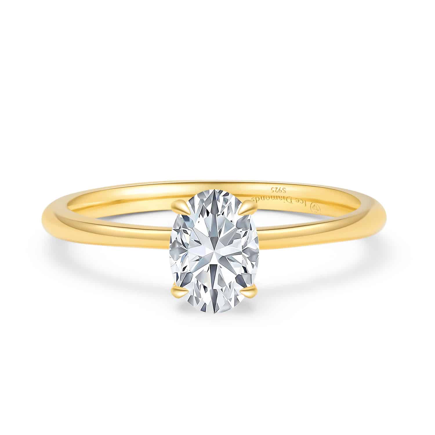 טבעת סוליטר דגם אובל 3.00 – 1.00 קראט אבני מואנייס ice diamonds