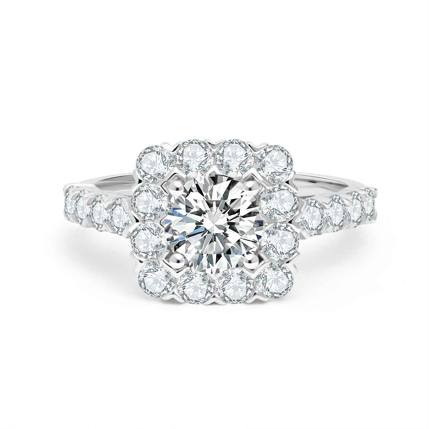 טבעת אליזבת צבע כסף 2.20 קראט אבני מואנייס ice diamonds