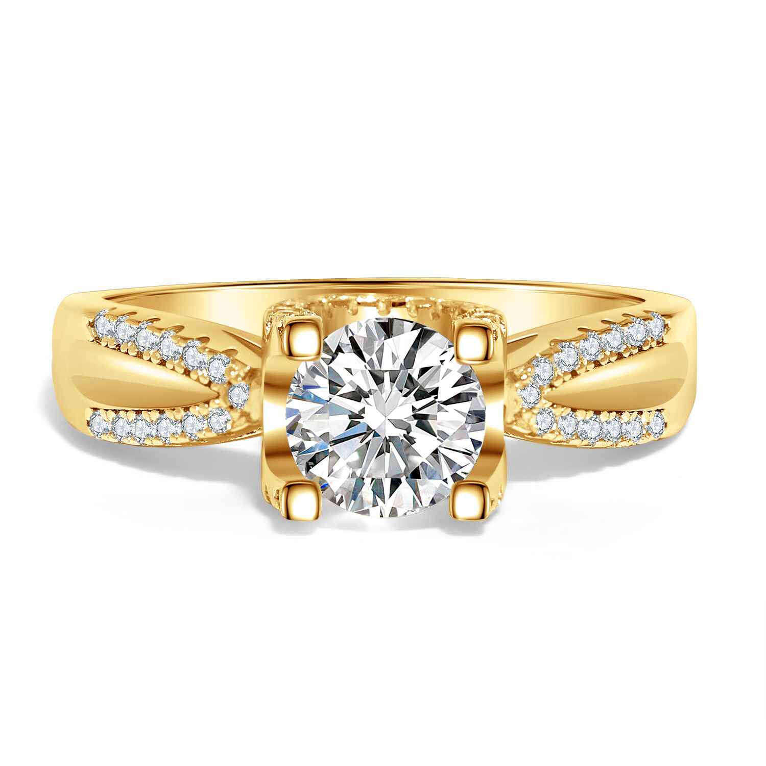 טבעת יסמין 1.26 קראט אבני מואסנייט, הטבעת מרוז גולד 925 מצופה זהב 14 קראט ice diamonds