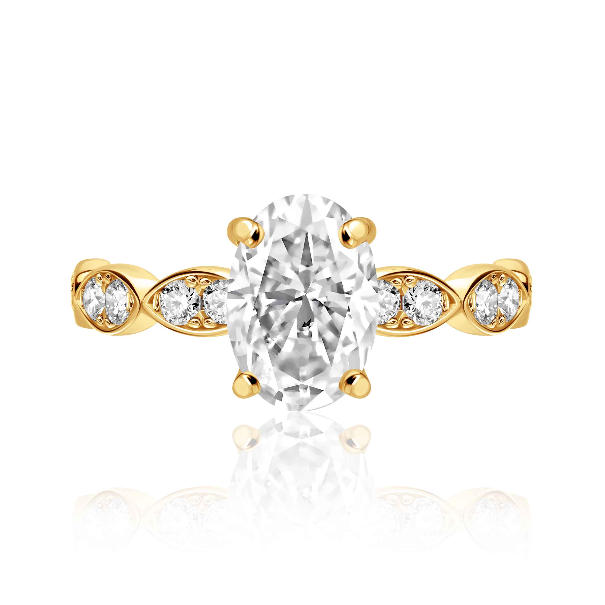 טבעת אליס 2.2 קראט אבני מואנייס ice diamonds