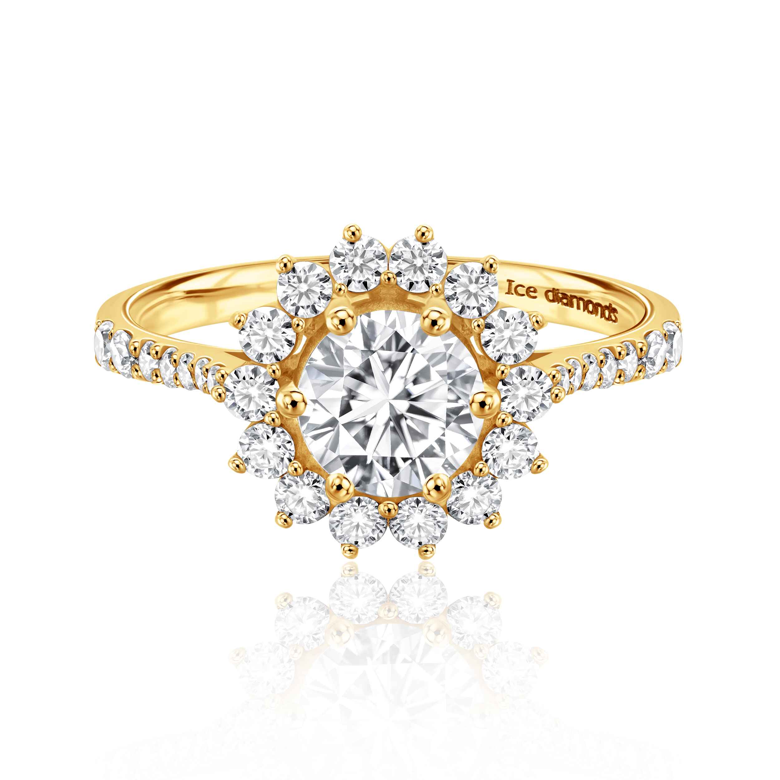 טבעת פרח אסתר 2.2 קראט אבני מואנייס ice diamonds