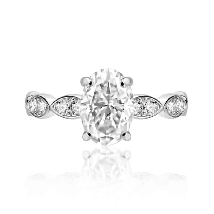 טבעת אליס 2.2 קראט אבני מואנייס ice diamonds