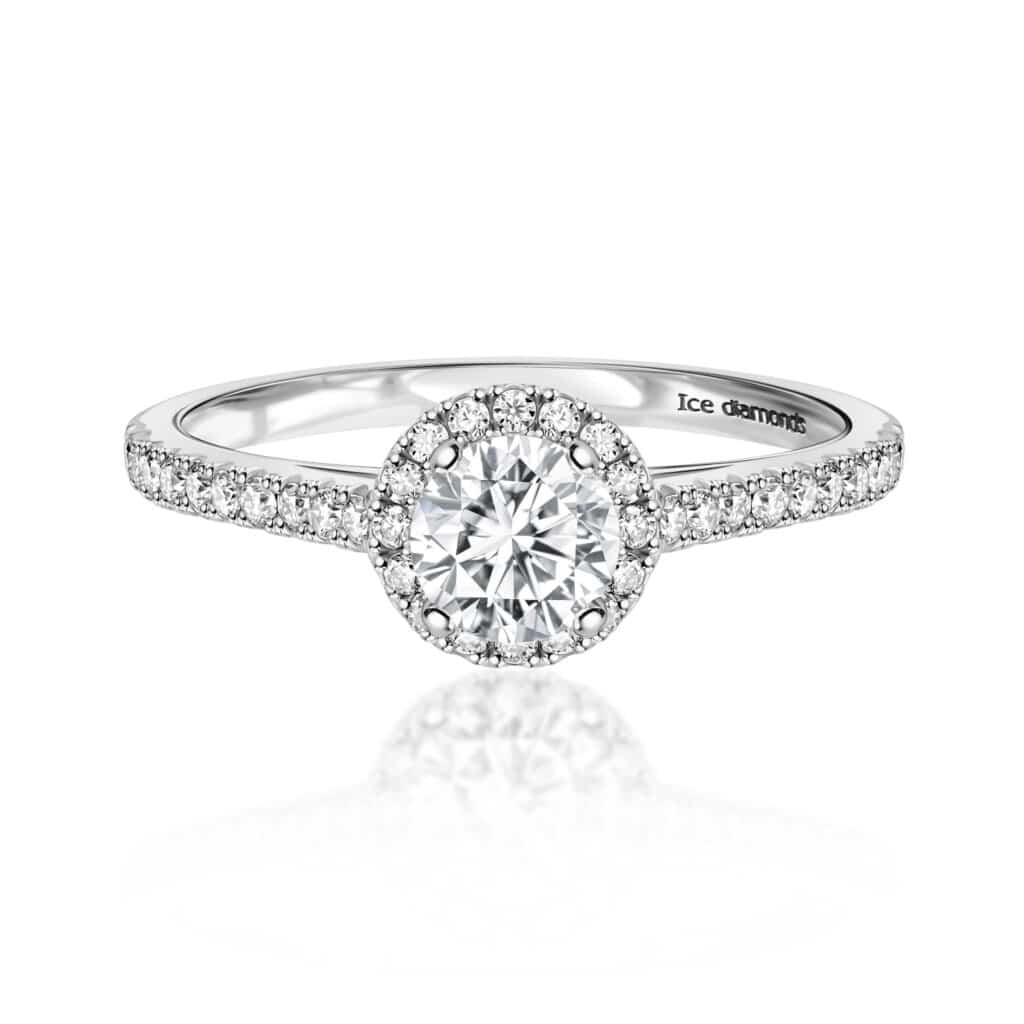טבעת אהובה כסופה 1.3 קראט אבן מואנייס ice diamonds