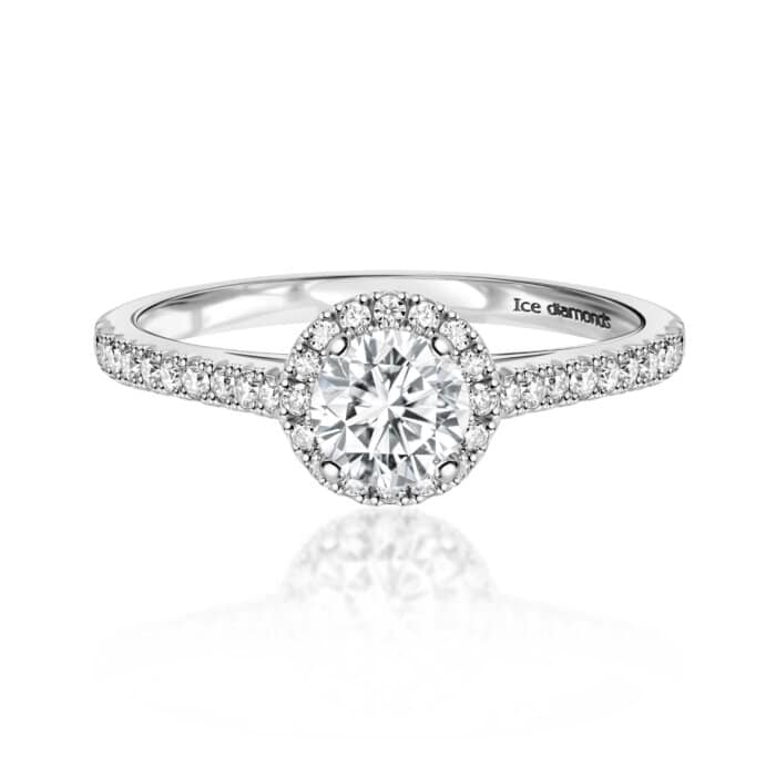 טבעת אהובה כסופה 1.3 קראט אבן מואנייס ice diamonds