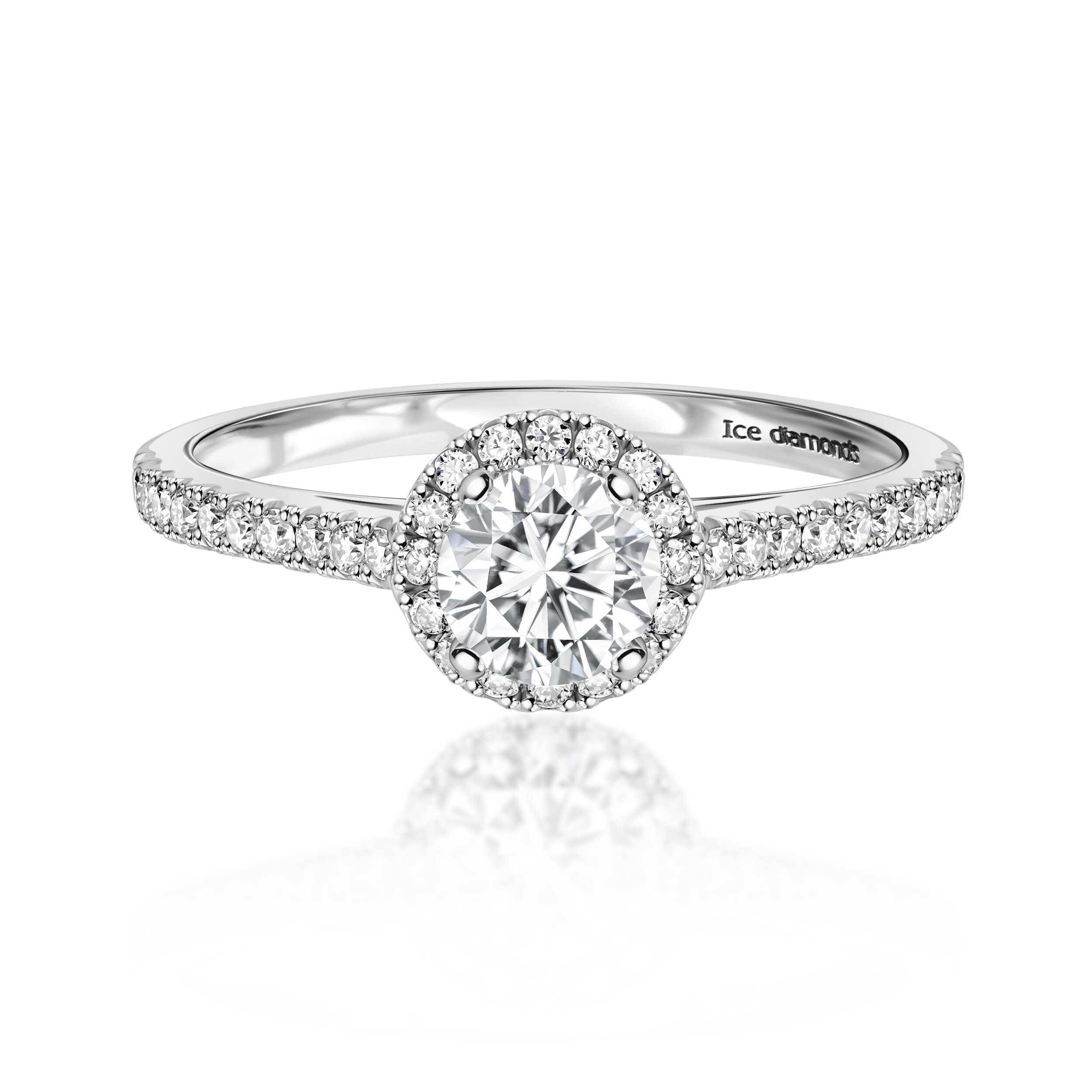 טבעת אהובה כסופה 1.3 קראט אבן מואנייס ice diamonds