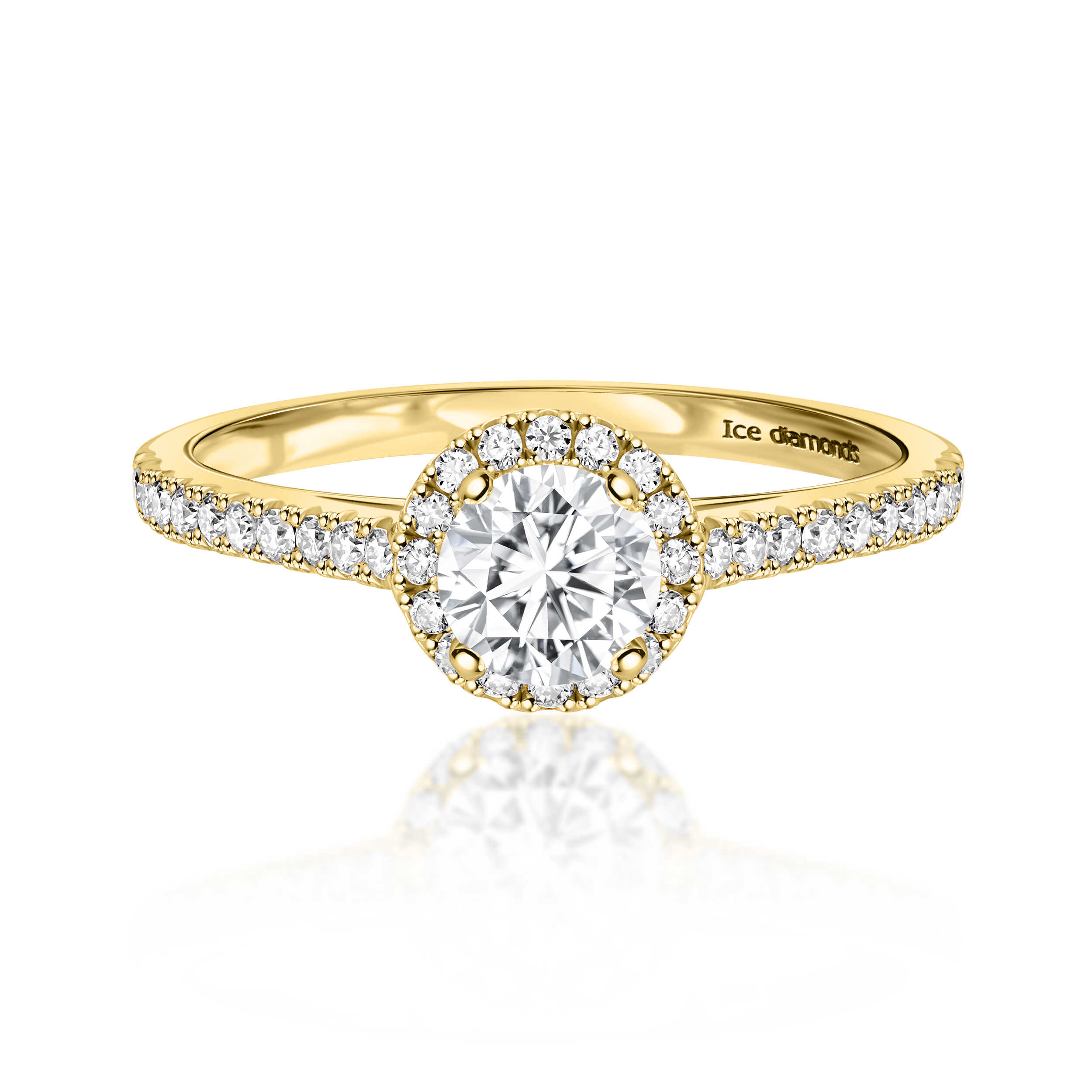 טבעת אהובה זהובה 1.3 קראט אבן מואנייס ice diamonds
