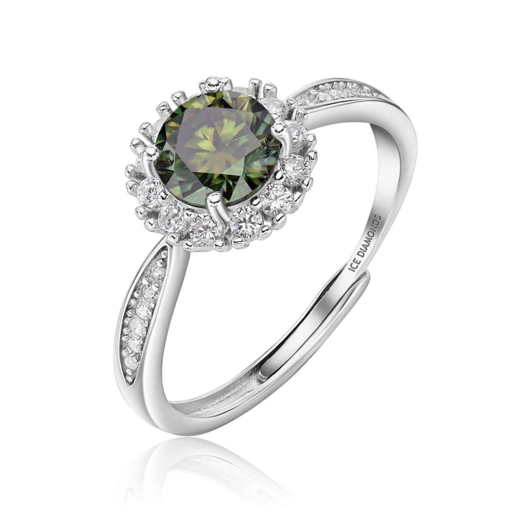 טבעת האיילה הירוקה אוניברסלית מואסנייט 1.20 קראט ice diamonds