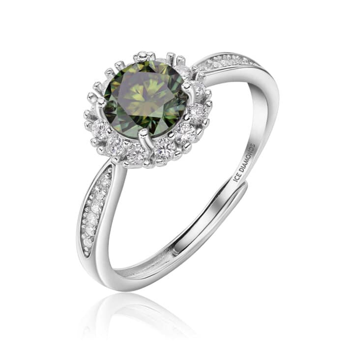 טבעת האיילה הירוקה אוניברסלית מואסנייט 1.20 קראט ice diamonds