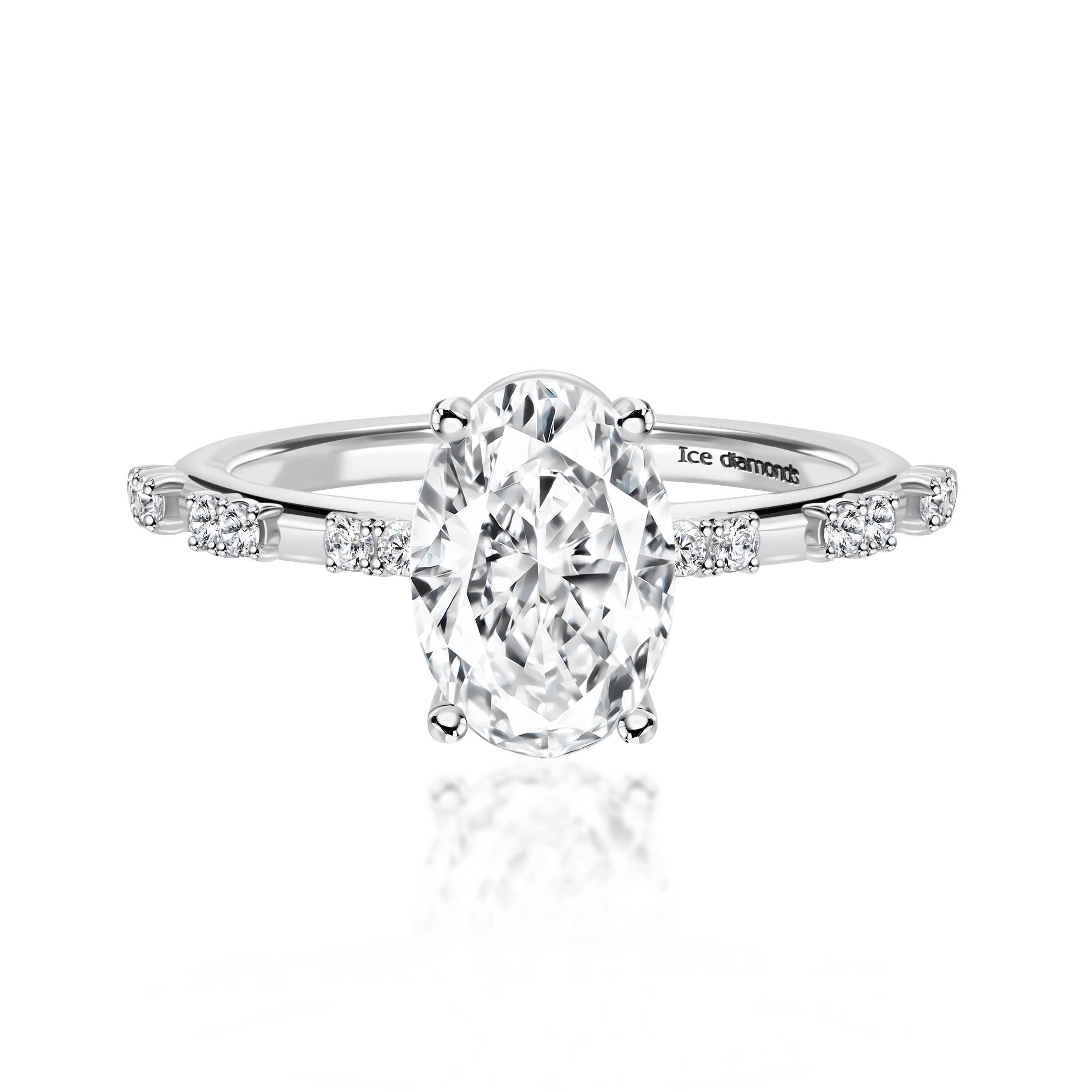 טבעת אדל בעיצוב אנגלי כסופה 2.53 קראט אבני מואנייס ice diamonds