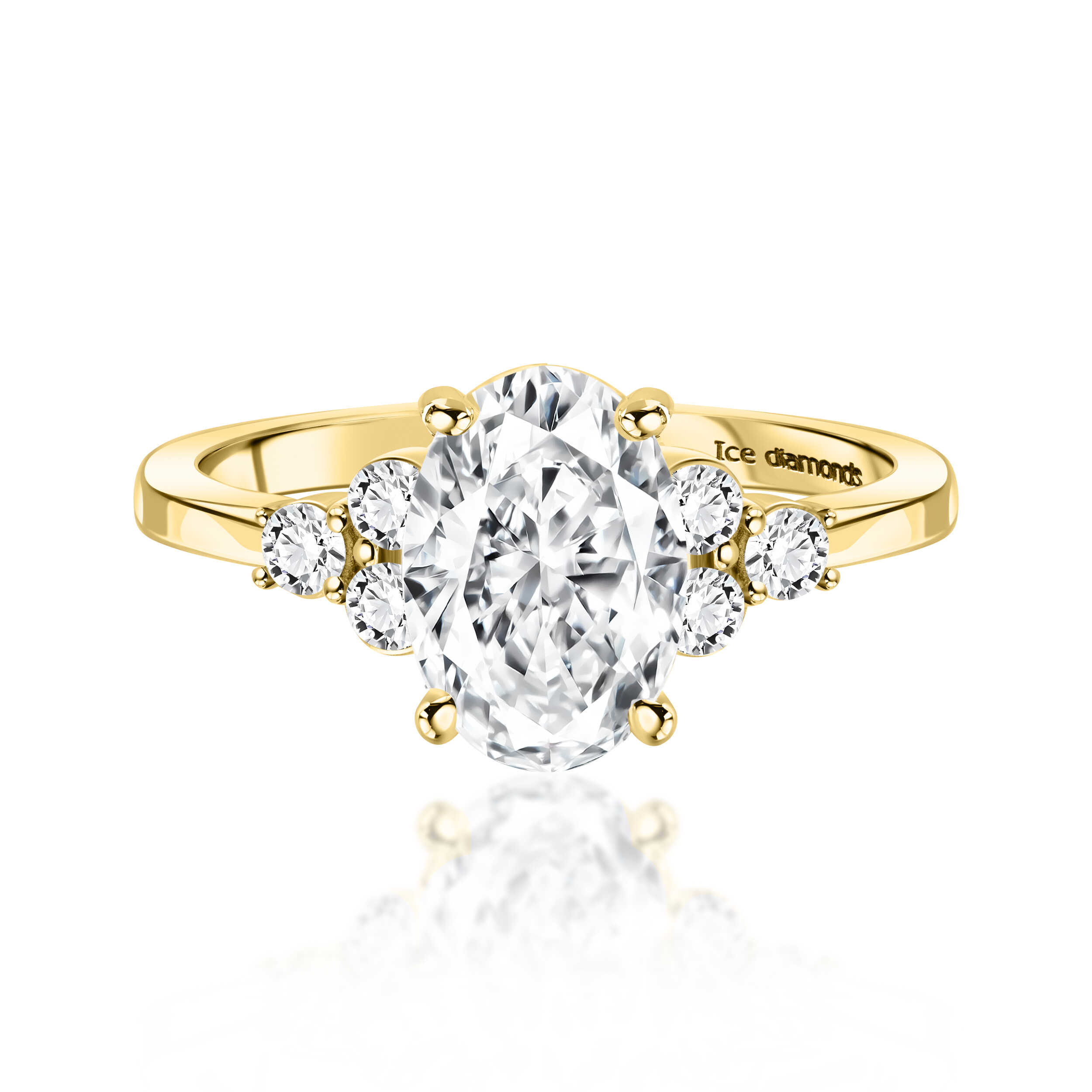 טבעת אווה בעיצוב אנגלי צהובה 2.78 קראט אבני מואנייס ice diamonds