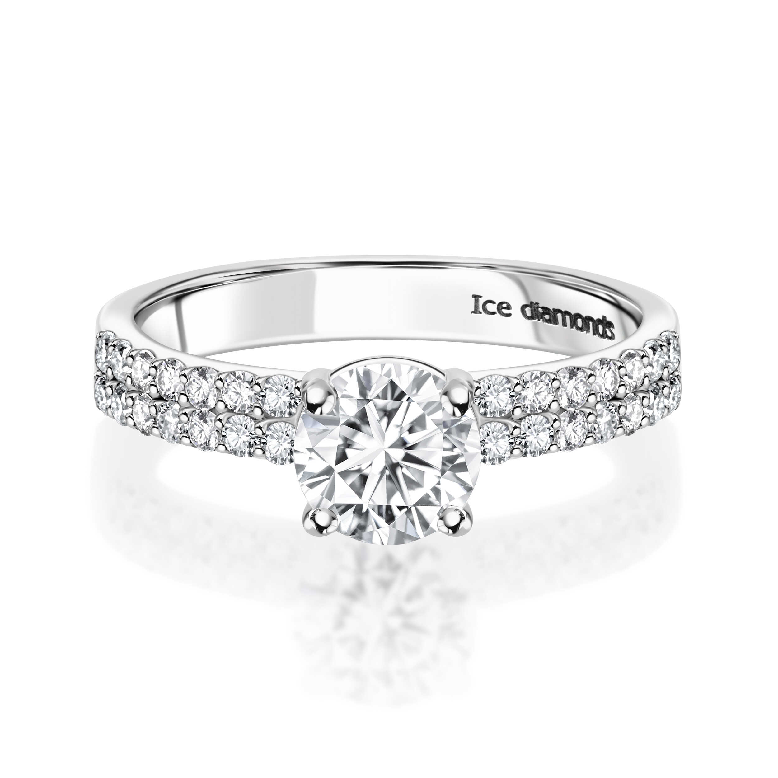טבעת אילור בעיצוב אנגלי כסופה 1.33 קראט אבני מואנייס ice diamonds