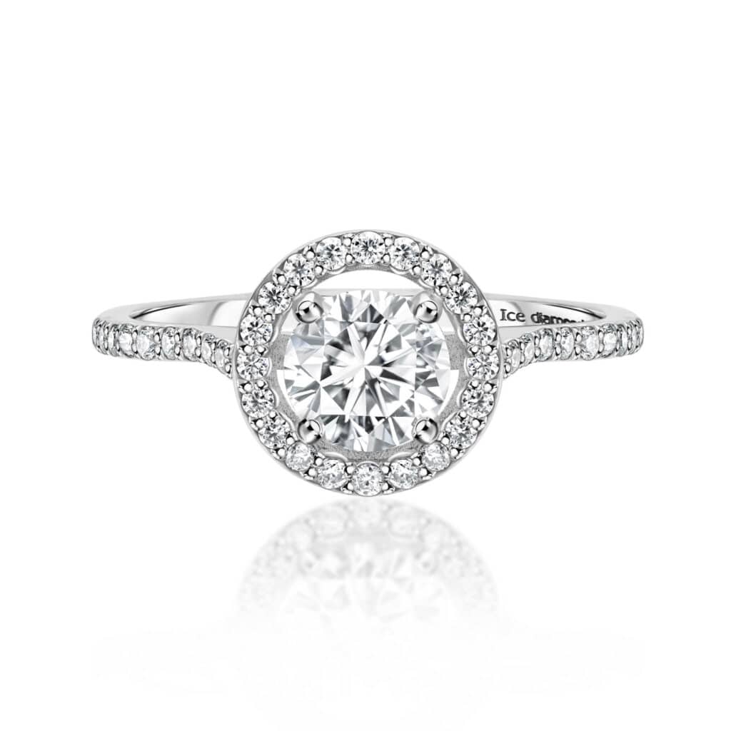 טבעת אנה בעיצוב אנגלי 2.2 קראט אבני מואנייס ice diamonds