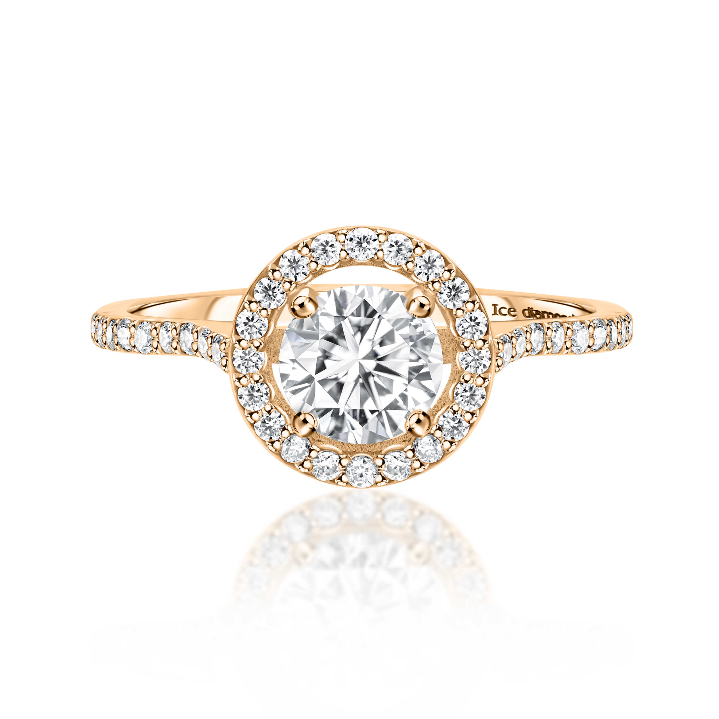 טבעת אנה בעיצוב אנגלי 2.2 קראט אבני מואנייס ice diamonds