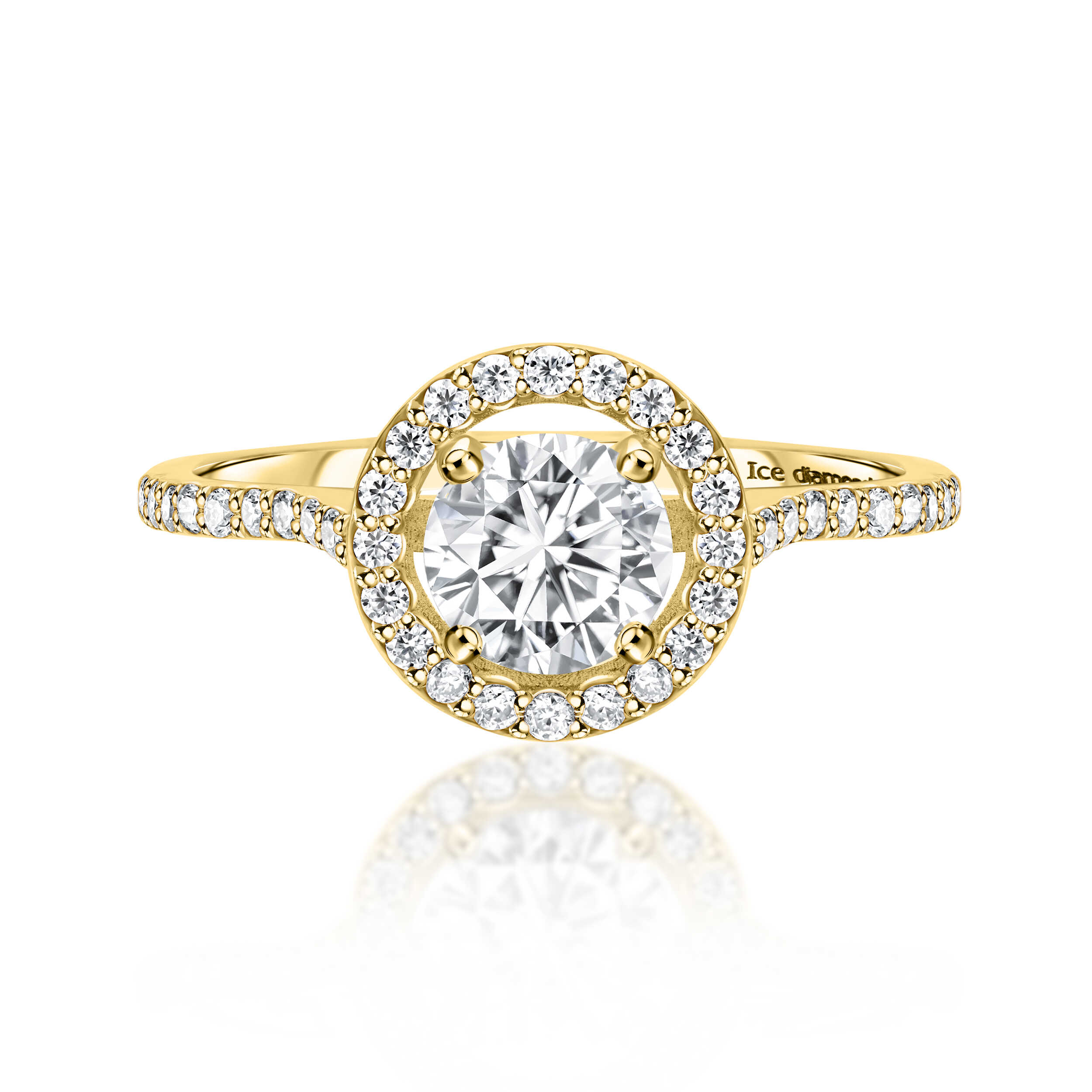 טבעת אנה בעיצוב אנגלי 2.2 קראט אבני מואנייס ice diamonds